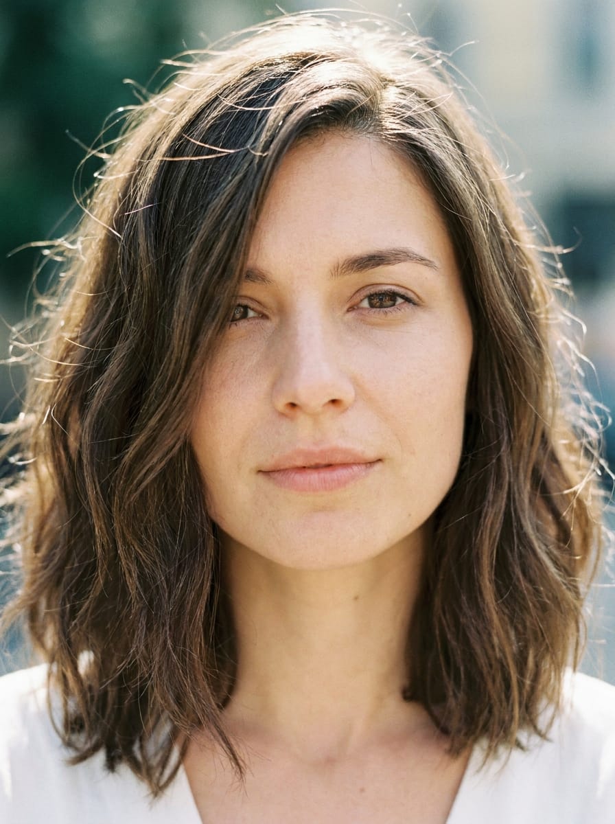 Seitenscheitel mit weichen Beach Waves - Mittellange Frisuren mit Seitenscheitel